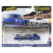 Hot Wheels Transportator Mercedes-Benz 55 Blaues Wunder cu Masinuta Mercedes-Benz 300 Sl Scara 1: 64