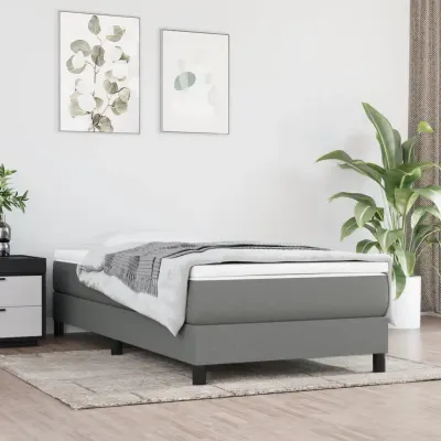 vidaXL Saltea cu arcuri buzunar, fermitate medie, gri închis, 90x200x20 cm, textil