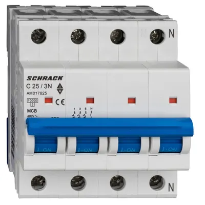 Intreruptor automat AMPARO 10kA, C 25A, 3+N