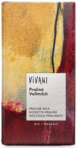 Ciocolată cu lapte organică cu cremă de nuga, 100 g, Vivani