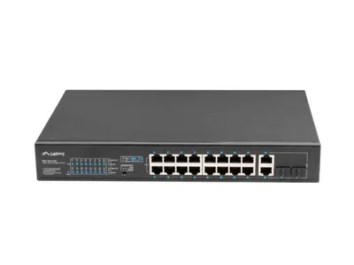 Switch 16x 100 Mb PoE+ / 2x 1 Gb / 1x SFP, rack 19", fara management, Gigabit Ethernet, 250W