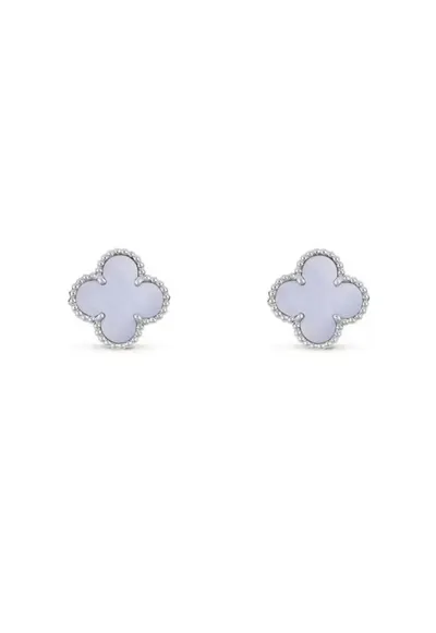 Cercei Alhambra - piatra semipretioasa mov-lila - aliaj metalic placat cu aur alb - dimensiune piatra 1 - 5cm