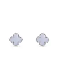 Cercei Alhambra - piatra semipretioasa mov-lila - aliaj metalic placat cu aur alb - dimensiune piatra 1 - 5cm