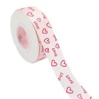 Bandă textilă cu mesaj "LOVE" și inimi (set 8 role)
