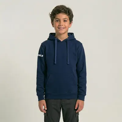 Junior Running Hanorac Traspirant cu Glugă și Zip Albastru