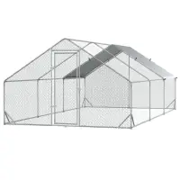 Cotet de gaini, pasari, pentru exterior 6 x 3 x 2 metri, otel galvanizat