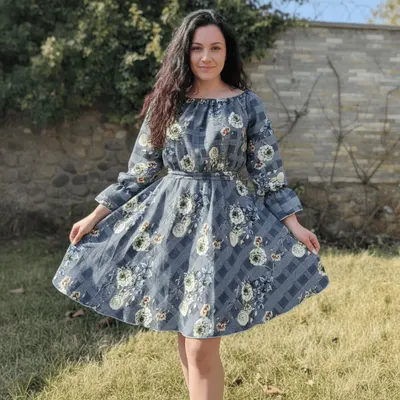 Rochie eleganta din barbie cu imprimeu floral Gala 4