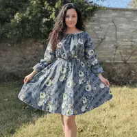 Rochie eleganta din barbie cu imprimeu floral Gala 4