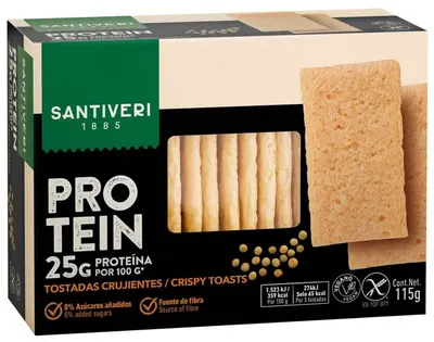 Proteine crisp toast, din linte și mazăre, 115 g, Santiveri