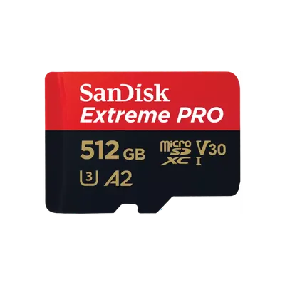 Card de memorie SanDisk Extreme PRO Micro-SDXC, 512 GB, Clasa 10 + Adaptor