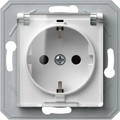 Ekonomik Priza SCHUKO cu cap. 1P 16A ST IP20 Alb, TEM Modul TEM-VE11PTXO-U