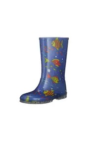 Cizme copii impermeabili - albastru - cauciuc - slip-on -