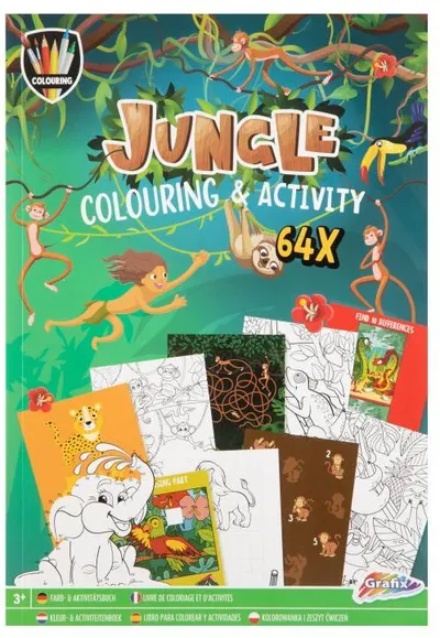 Carte de colorat Grafix - Jungla, A4, 64 de pagini