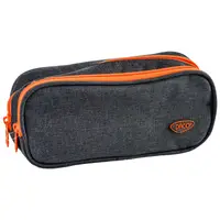 Penar tip etui, 2 fermoare, 21.5x9.5x6.5cm, gri, PE707, Daco