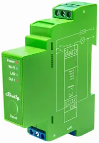 Dimmer smart Shelly - Pro Dimmer 1PM, verde