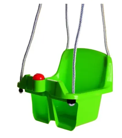 Leagan cu spatar pentru bebelusi Dohany Verde deschis, franghii reglabile, buton cu sunete, utilizare interiorexterior