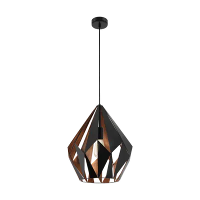 Lampa suspendata CARLTON 1 negru, copper 220-240V,50/60Hz