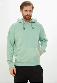 Hanorac barbati - CL ND HOODIE H54452 - verde - bumbac cu elastan - buzunar cangur
