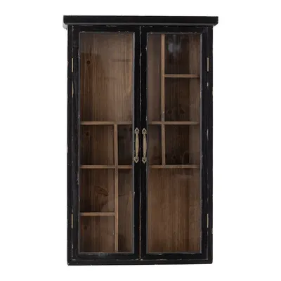 Vitrină neagră din lemn de brad suspendată 50x80x14 cm Hazem – Bloomingville