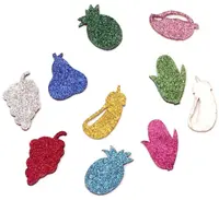 Figurină autocolanta cu brocart Em Art - Fructe și legume (10 buc.), sortiment