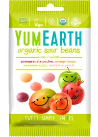 Drajeuri acrisoare bio fara gluten si fara gelatina, 50g, Yumearth