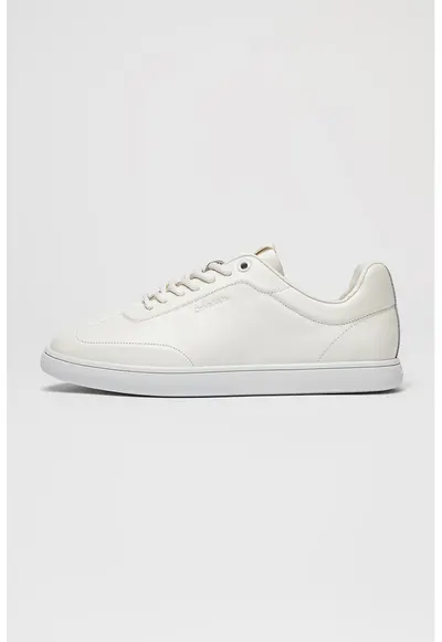 Pantofi sport din piele cu detaliu logo - Alb optic
