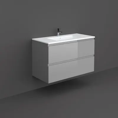 Mobilier suspendat incastrabil pentru lavoar, Joy, 100 cm gri, Rak