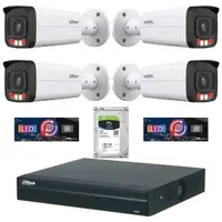 Sistem de supraveghere IP Dahua DH-4CEXT50MIP2-8MP3.6 cu 4 camere de 8MP, Smart Dual Light 50m, microfon, PoE