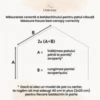 Baldachin muselina pentru pat tip casuta, Little Amy, Roz, 300 cm