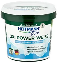 Detergent pentru pete Heitmann - Pure Oxi Power, pentru rufe albe, 500 g