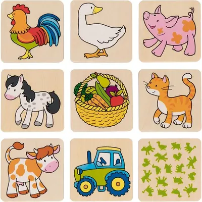 Goki Joc de memorie pentru copii - Farm Animals II