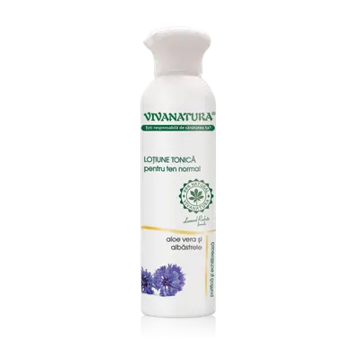 Lotiune tonica pentru ten normal cu aloe vera si albastrele, 150ml, VivaNatura