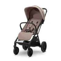 Carucior pentru copii Nuvella Beige, pliere cu o mana, spatar reglabil, copertina extensibila, 0-48 luni, pana la 22 kg