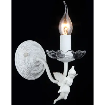 Aplica Elegant Angel,1 x E14, 230V, D.12 cm,H.19 cm,Alb-Auriu