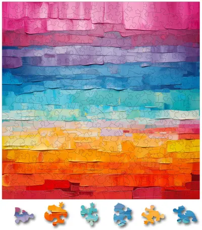 Puzzle din lemn - Gradient - Color Cascade Conundrum