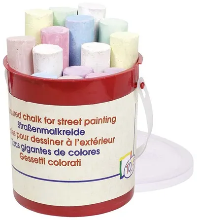 Creta colorata Toys Pure - 15 bucati, in galetusa