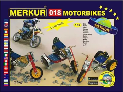 Constructor de metal 10 in 1 Merkur - Motoare, 182 piese