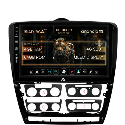 Navigatie Skoda Octavia 2, Android, A-Octacore 4GB RAM + 64GB ROM, 10.1 Inch - AD-BGA10004+AD-BGRKIT048v2