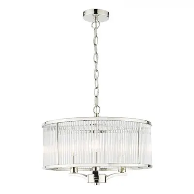 Lampa suspendata Eveyln 3 Light Pendant Polished Nickel Glass