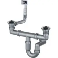 Sifon chiuveta inox doua cuve Deante, cu preaplin