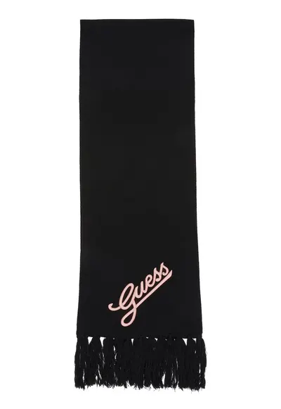 Fular cu logo brodat - Negru/Roz