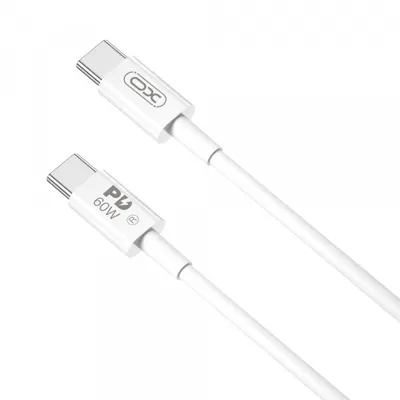 Cablu Date si Incarcare USB-C - USB-C XO Design NB-Q190B, 60W, 2m, Alb