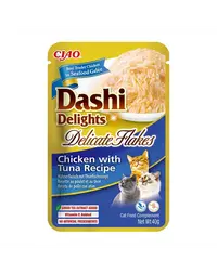 INABA Cat Dashi Delights Delicate Flakes pui si ton 40g hrana umeda pisica