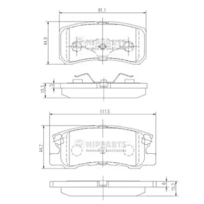 Set placute frana, frana disc NIPPARTS J3615010