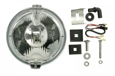 Farul universal Dreapta Stanga (raza lunga, H3 LED, 12V, diametru 183mm, alb, plastic, crom, Lampi de pozitie, lungime cablu: 150mm)
