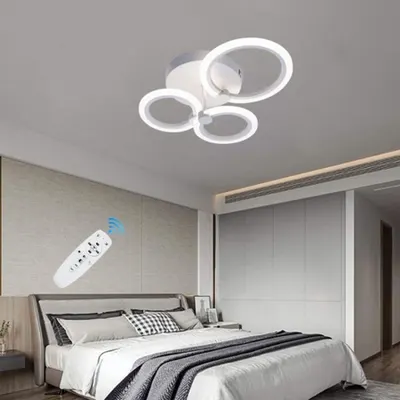 Lustra Led Cercuri 40w cu 3 Brate 3 Culori+ir 440mm X 150mm