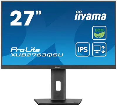 Monitor IIYAMA - XUB2763QSU-B1, 27'', WQHD, IPS, Anti-Glare, USB Hub
