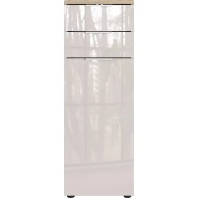 Dulap de baie crem înalt/îngust cu aspect lucios 39x112 cm Tavira – Germania