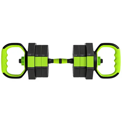 SPORTNOW Set Greutăți Sală 6-în-1, Multifuncțional, 20 kg, Plastic și Nisip, 125x18x18 cm, Verde | Aosom Romania