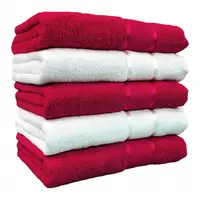 Set 5 Prosoape, Bumbac 100%, 400g m ², Rosu Alb